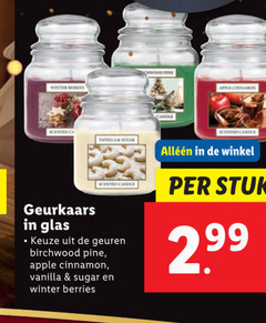  wood pine winter scented vanilla sugar candle apple cinnamon geurkaars glas stuk geuren berries 2 99 