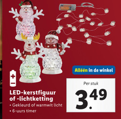  led kerstfiguur lichtketting gekleurd warmwit licht timer stuk 