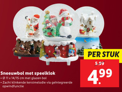  11 sneeuwbol 14 15 cm glazen bol klinkende kerstmelodie stuk 5.99 