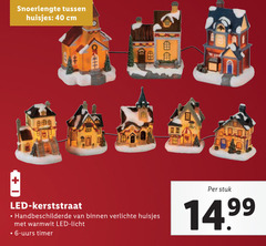  40 snoerlengte huisjes cm aaa toy led kerststraat handbeschilderde binnen verlichte warmwit licht timer stuk 