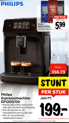  philips espressoapparaat 12 500 douwe egberts decafe aroma rood bonen espresso stuk 5 99 espressomachine 00 koffie selecteren touchdisplay pas sterkte hoeveelheid bol.com online geverifieerd 