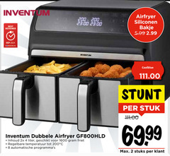  inventum friteuse 2 4 200 best reviewed 23 00 airfryer siliconen bakje 5.99 dubbele inhoud 2x liter friet regelbare temperatuur automatische coolblue stuk 69 99 stuks 