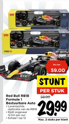  1 2 12 claro r red bull formule bestuurbare auto levensechte rijdt uur schaal bol.com stuk stuks 