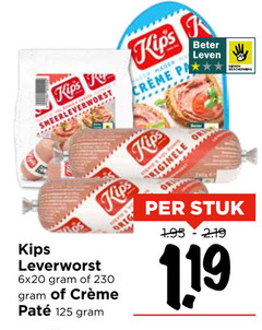  kips smeerleverworst yo orig originele beter leven dieren bescherming leverworst stuk 