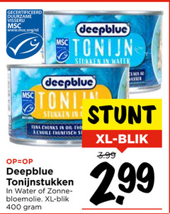  400 gecertificeerd duurzame visserij www.msc.org nl deepblue tonijn stukken water tena chunks oil tonijnstukken zonne zonnebloemolie xl blik asser 3.99 