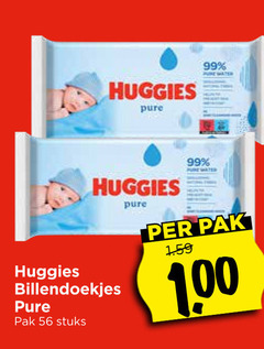  99 huggies water billendoekjes pak stuks 1 00 