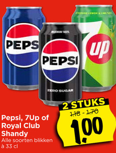  sisi royal club 7-up pepsi frisdrank cola 2 33 taste shandy zero sugar soorten blikken up stuks 