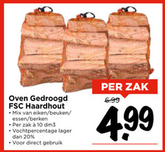  10 20 oven gedroogd fsc haardhout mix eiken beuken essen berken zak vochtpercentage gebruik 