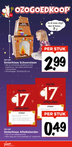  1 17 meter sinterklaasje maan bomen sinterklaas schoorsteen schoentje haardvuur kartonnen cm stuk nachtjes slapen opdracht haak zingen springen stoute kinderen aftelkalender pakjesavond dag sint spelletje 