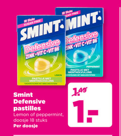  18 stuks sugar free smint mint zink vit pastille lemon ondersteunen immuunsysteem peppermint pastilles doosje 