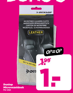  dunlop microvezeldoek stuk automotive microfiber cleaning cloth chiffon microfibre microvezel schoonmaakdoek leather wet dry poli du 