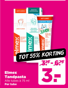  3 55 anti caries sensitive professional kleurstoffen fluoride pro junior jaar elmex tandpasta tubes ml tube 