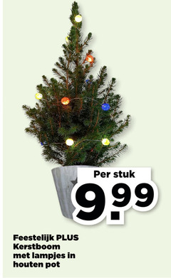  feestelijk kerstboom lampjes houten pot stuk 