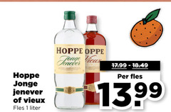  1 hoppe vieux jonge jenever fles liter 