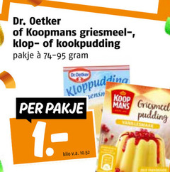  dr. oetker koopmans griesmeel klop kookpudding pakje kloppudding kilo v.a. mans pudding vanillesmaak 