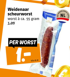  55 weidenaar worst ca. nederlandse nl kilo 