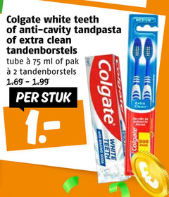  2 colgate white anti tandpasta clean tandenborstels tube ml pak stuk with baking soda medium chant 