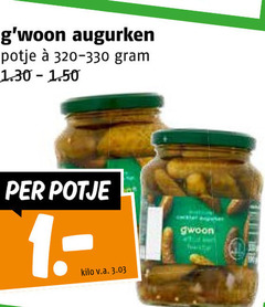  augurken potje kilo v.a. gwoon 