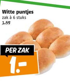  6 witte puntjes zak stuks 