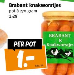  8 brabant knakworstjes pot kilo 