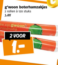  2 120 boterhamzakjes rollen stuks gwoon bra 