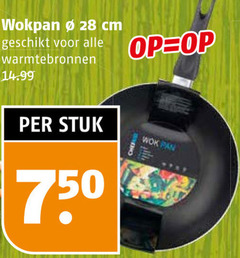  28 750 cm wokpan warmtebronnen stuk wok pan 