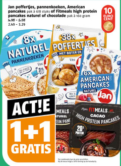  1 10 20 50 160 jan poffertjes pannenkoeken american pancakes pak 6 8 stuks high protein naturel chocolade 8x boter cent meals prik vorkje 6x new cacao combinatie kassa 