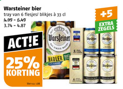  warsteiner radler bier blikjes 6 25 33 100 tray liter v.a. 5 zegels 