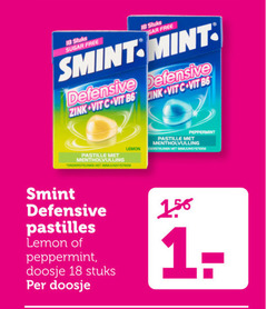  18 stuks sugar free smint mint zink vit pastille lemon ondersteunen immuunsysteem peppermint pastilles doosje 