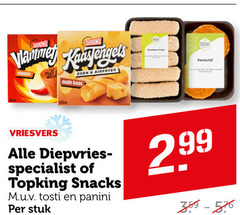  topking classic oven airfryer bamischijf oude kaas 10x vriesvers diepvries specialist snacks tosti panini stuk 