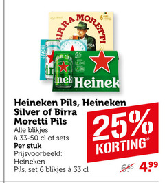  heineken silver birra moretti blikjes bier 6 25 33 pils stuk 