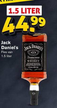  40 liter 44 99 jack fles every drop daniels old no.7 brand tennessee sour mash whiskey distilled and bottled by daniel distillery lynchburg litre since 