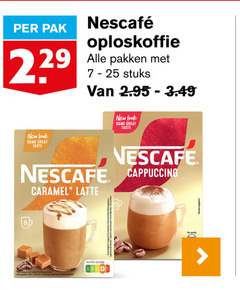  nescafe oploskoffie 7 25 pak pakken stuks new same taste cappuccino caramel latte karamelsmaak saber nutri score suggestion 