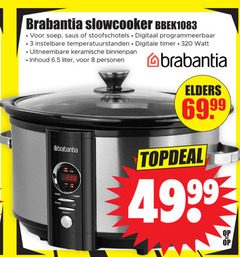  3 8 320 brabantia slowcooker soep saus stoofschotels digitaal programmeerbaar instelbare temperatuurstanden digitale timer watt uitneembare keramische binnenpan inhoud liter personen elders mode down off 