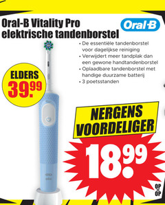  3 oral b vitality pro elektrische tandenborstel elders dagelijkse reiniging verwijdert tandplak gewone handtandenborstel oplaadbare duurzame batterij poetsstanden braun 