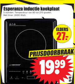  4 5 27 80 esperanza inductie kookplaat standen temperatuur graden timer watt aaa intelligent induction cooker elders preset 