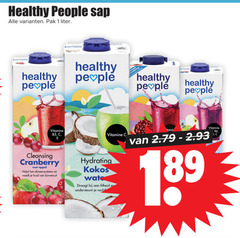  1 healthy people sap pak liter euwe vitamine cleansing cranberry appel afweersysteem huid binnenuit hydrating kokos draagt ondersteunt vocht 