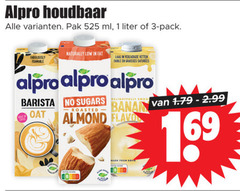  1 3 69 alpro houdbaar pak ml liter pack naturally laag verzadigde vetten faible graisses roasted barista sugars banani almond flavo from soya 16 