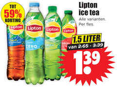  lipton ice tea original sparkling green zero sugar fles liter 