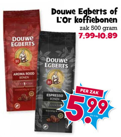  douwe egberts l or koffiebonen 35 500 aroma rood bonen zak espresso 5.99 kilo 