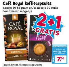  cafe royal koffiecups 1 2 3 10 55 mcafee koffiecapsules doosje 50-55 stuks combineren switzerland gratis lungo forte caramel 4 intensity nespresso apparaten doosjes caps 