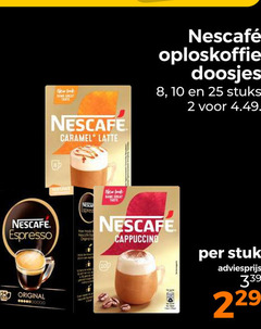  nescafe oploskoffie 2 8 10 25 doosjes stuks caramel latte espresso original new same cappuccino stuk 