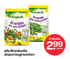  2 bonduelle erwtjes worteltjes sperzieboontjes vers stuks diepvriesgroenten 