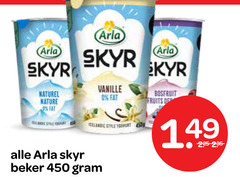  arla yoghurt 450 skyr vanille naturel nature style beker bosfruit fruits 