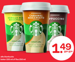  starbucks ijskoffie 250 vanilla beha macchiato caramel flavour cappuccino tim chilled coffee bold espresso creamy milk hints bean extract beker ml fles 