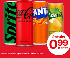  fanta fuze tea coca-cola ice cola frisdrank 2 180 250 zero sugar calories fuzetea sprite coca blik ml infused iced green man stuks 