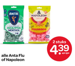  napoleon anta flu snoep 2 menthol framboos stuks 