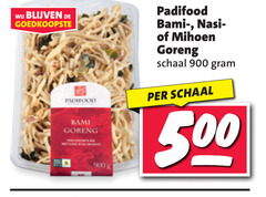  padifood oosterse maaltijd 500 goreng bami nasi mihoen schaal 