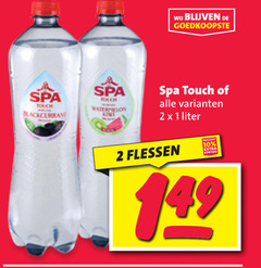  spa en fruit fruitdrank 1 2 10 bouchees blackcurrant touch watermelon liter flessen 