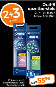  2 3 4 5 8 100 oral b opzetborstels pak pro sensitive clean cross action xxl pack up to gentle gums x4 removal healthier la dent 